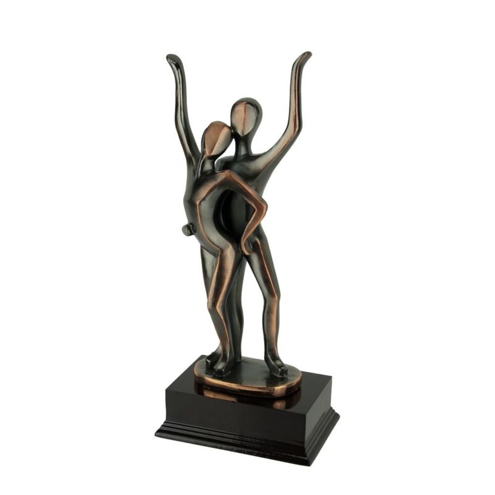 Contemporary Polished Bronze Finish Dancing Couple Statue